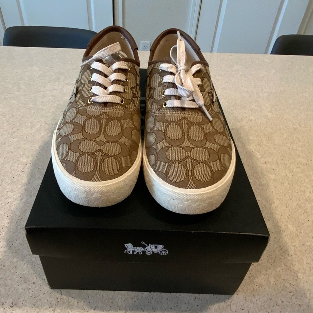 Coach Tan and Brown Athletic Shoes